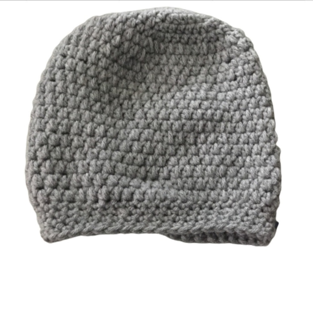 Handmade, new, never worn, toque hat, crochet, grey